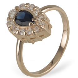 Кольцо золотое с кристаллами Сваровски, артикул 5082