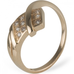 Кольцо золотое с кристаллами Сваровски, артикул 5260