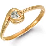 Кольцо золотое с бриллиантом