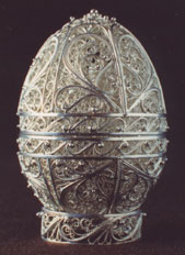 Декоративное пасхальное яйцо, серебро